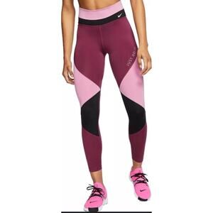 NIKE Women's One High-Waisted 7/8 Leggings | Symmetrical Pattern Pink | Sz. XS